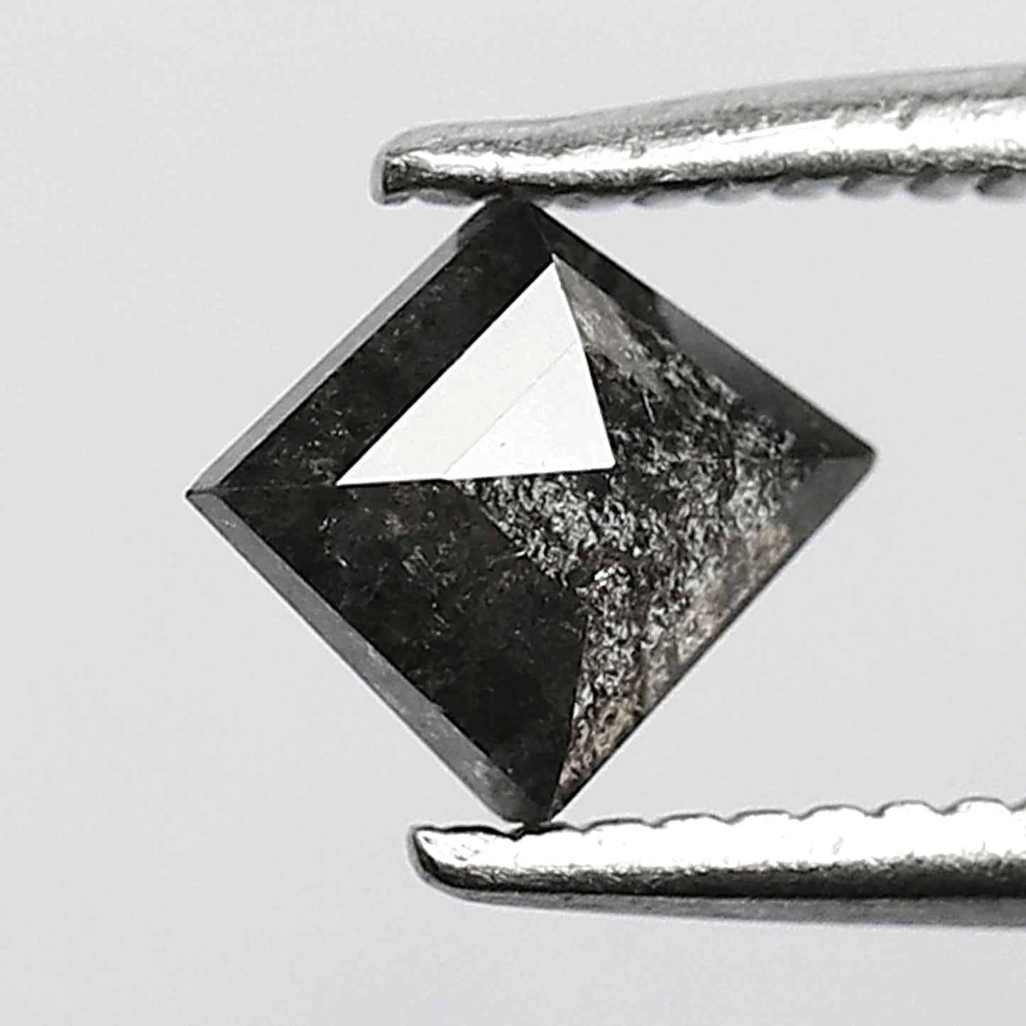 Geometric Cut Loose Diamond 0.54 CT, Natural Salt and Pepper Gray Black Diamond for Custom Jewelry