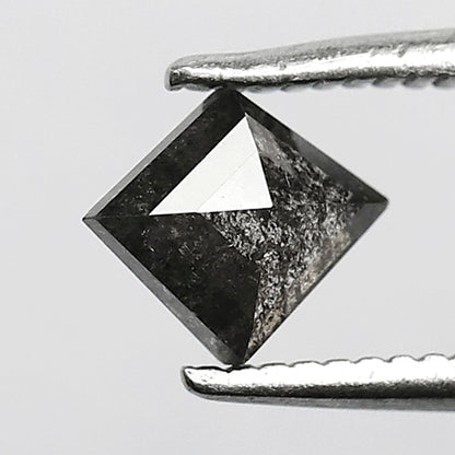 Geometric Cut Loose Diamond 0.54 CT, Natural Salt and Pepper Gray Black Diamond for Custom Jewelry