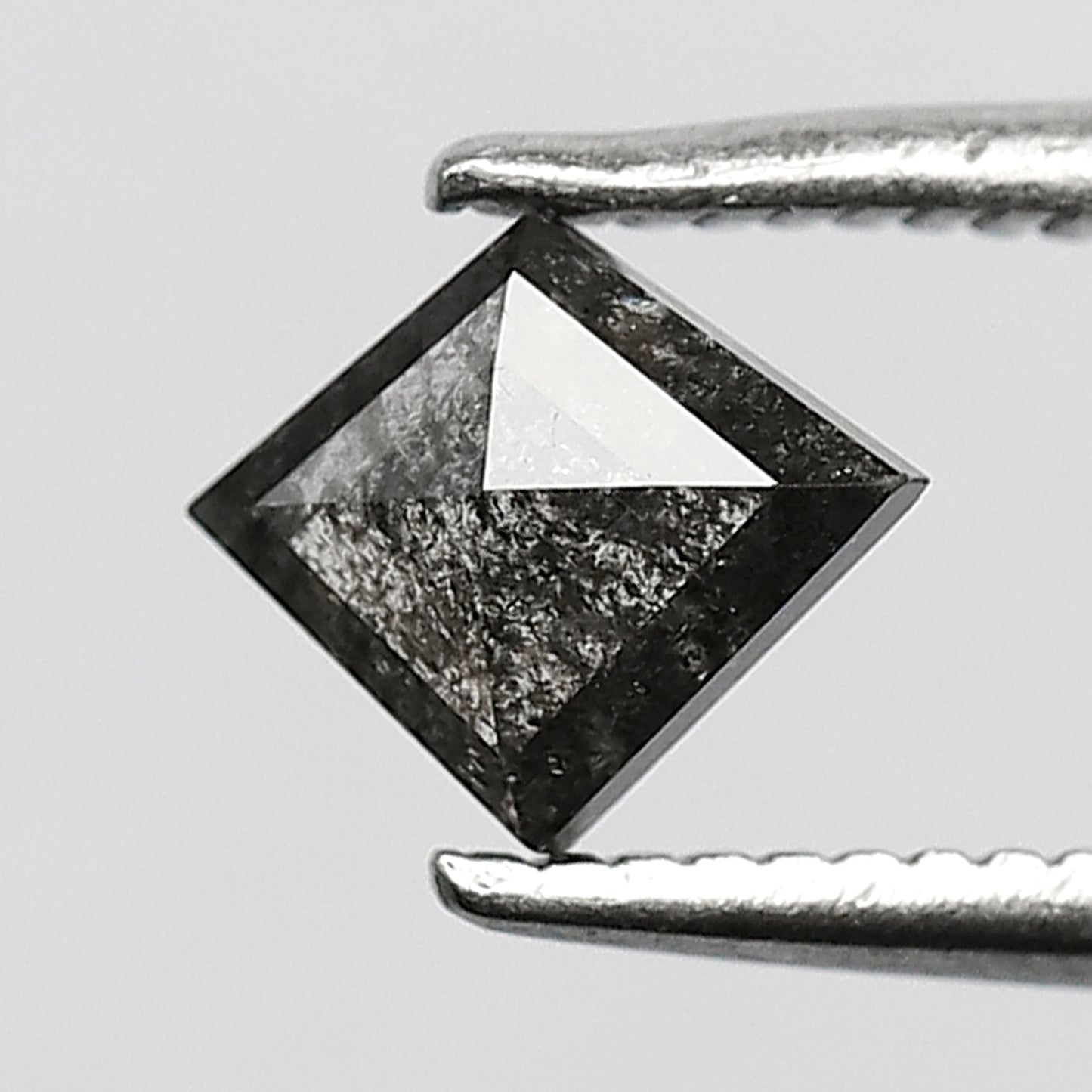 Geometric Cut Loose Diamond 0.54 CT, Natural Salt and Pepper Gray Black Diamond for Custom Jewelry
