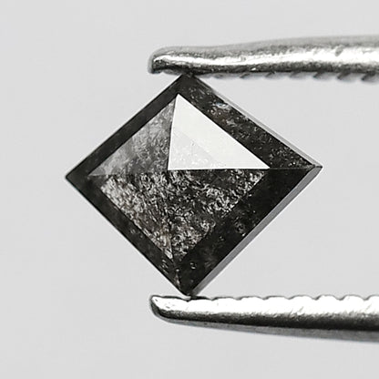 Geometric Cut Loose Diamond 0.54 CT, Natural Salt and Pepper Gray Black Diamond for Custom Jewelry