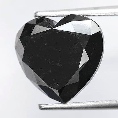 7.34 CT 11 MM | Heart Shape Black Color Diamond | Brilliant Cut Diamond | Gift For Her | Engagement Ring