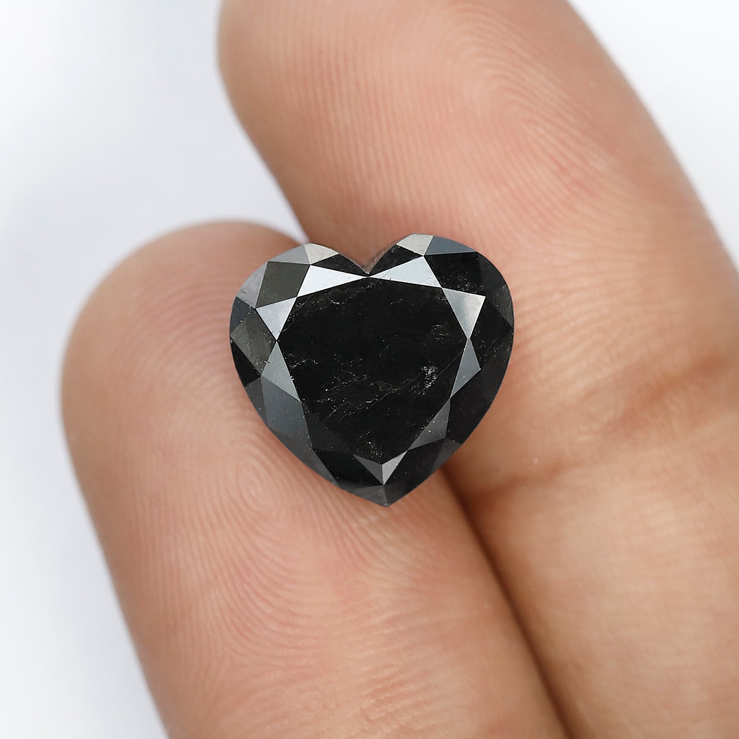 7.34 CT 11 MM | Heart Shape Black Color Diamond | Brilliant Cut Diamond | Gift For Her | Engagement Ring