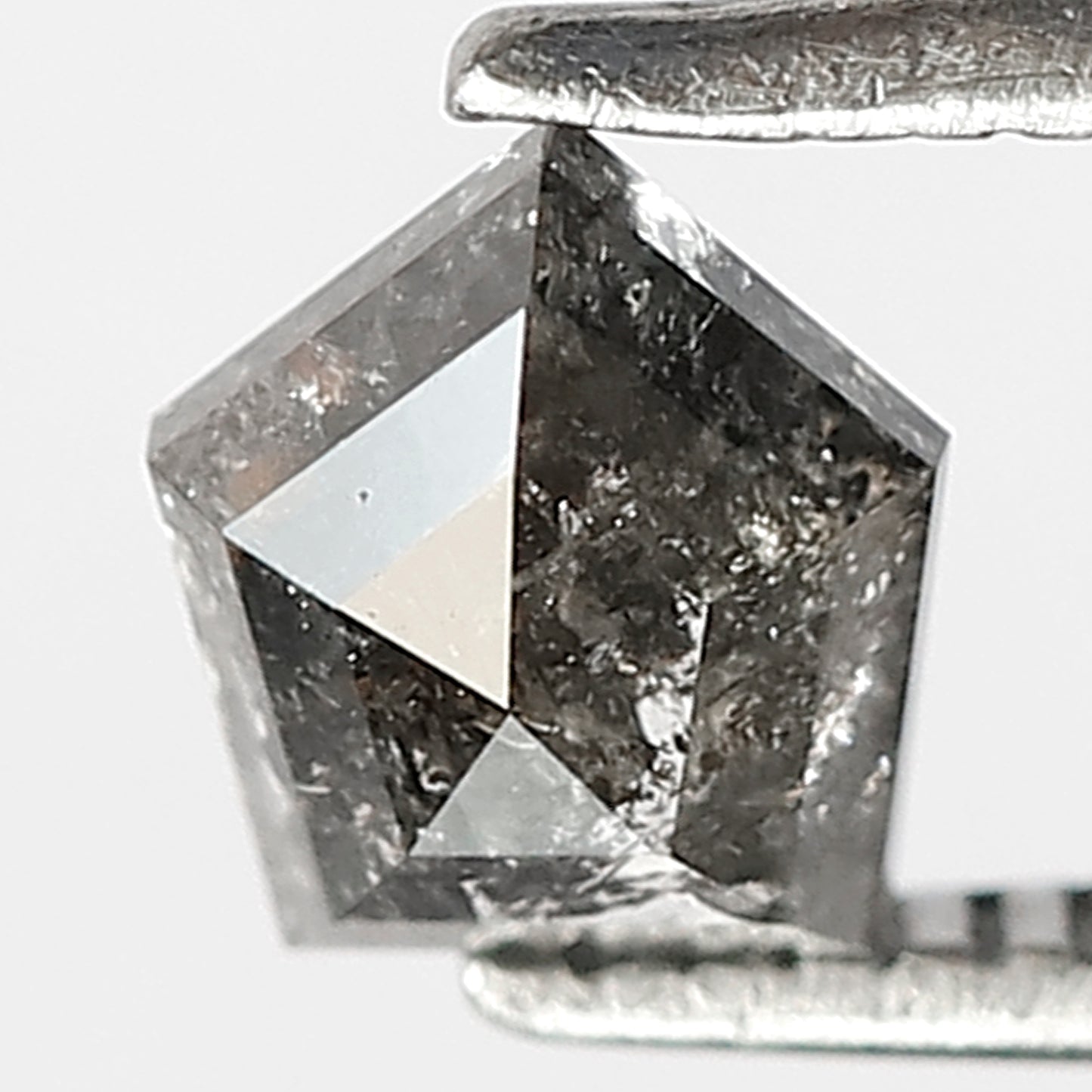0.74 CT GEOMETRIC Shape Natural Loose Diamond, 5 mm Geometric Cut Diamond Grey Black Color salt and pepper Diamond for custom Design jewelry