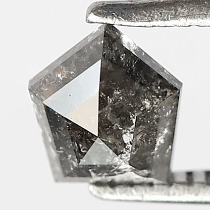 0.74 CT GEOMETRIC Shape Natural Loose Diamond, 5 mm Geometric Cut Diamond Grey Black Color salt and pepper Diamond for custom Design jewelry