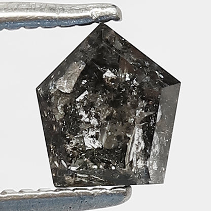 0.74 CT GEOMETRIC Shape Natural Loose Diamond, 5 mm Geometric Cut Diamond Grey Black Color salt and pepper Diamond for custom Design jewelry