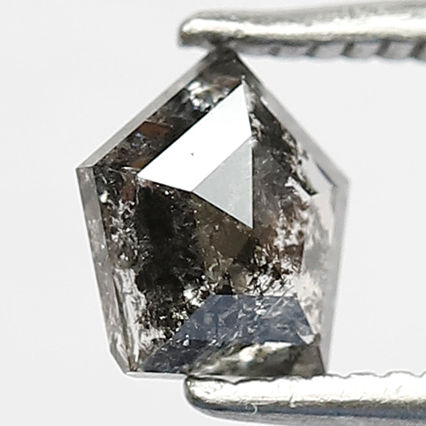 0.74 CT GEOMETRIC Shape Natural Loose Diamond, 5 mm Geometric Cut Diamond Grey Black Color salt and pepper Diamond for custom Design jewelry