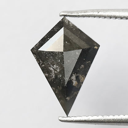 1.35 CT Kite Shape Salt and Pepper Diamond, 11.80 mm Natural Gray Black Loose Earth Mined Diamond For Engagement Ring