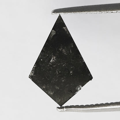 1.35 CT Kite Shape Salt and Pepper Diamond, 11.80 mm Natural Gray Black Loose Earth Mined Diamond For Engagement Ring