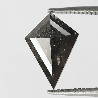 1.35 CT Kite Shape Salt and Pepper Diamond, 11.80 mm Natural Gray Black Loose Earth Mined Diamond For Engagement Ring