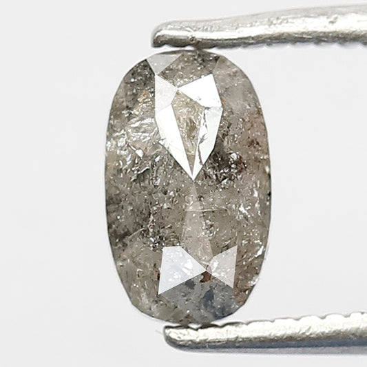 0.82 CT Oval Shape natural loose Salt and Pepper Diamond, 7mm oval shape natural diamond ,Grey Black color Diamond for making unique ornaments