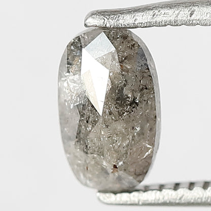 0.82 CT Oval Shape natural loose Salt and Pepper Diamond, 7mm oval shape natural diamond ,Grey Black color Diamond for making unique ornaments