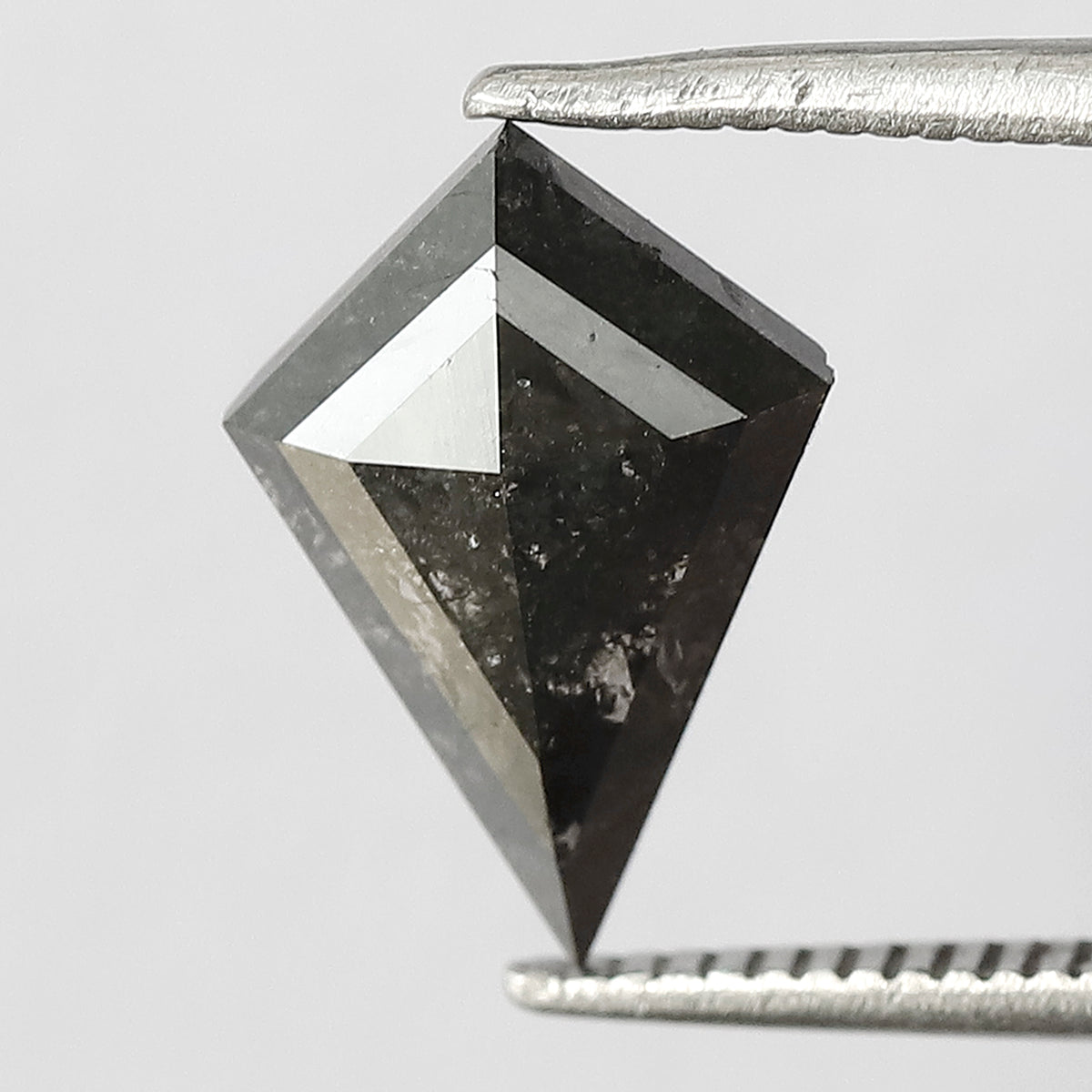 1.35 CT Kite Shape Salt and Pepper Diamond, 11.80 mm Natural Gray Black Loose Earth Mined Diamond For Engagement Ring