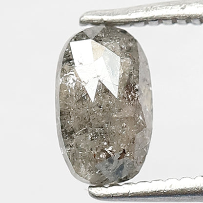 0.82 CT Oval Shape natural loose Salt and Pepper Diamond, 7mm oval shape natural diamond ,Grey Black color Diamond for making unique ornaments