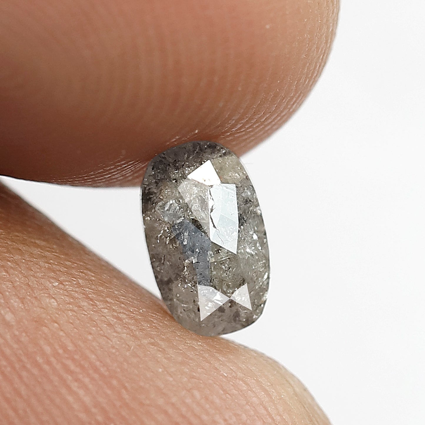 0.82 CT Oval Shape natural loose Salt and Pepper Diamond, 7mm oval shape natural diamond ,Grey Black color Diamond for making unique ornaments