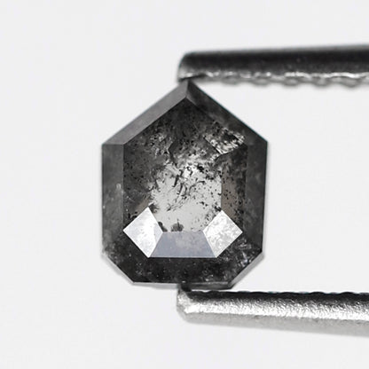 0.67 CT Geometric cut Salt and Pepper Diamond, 5.50 x 4.50 mm Ethically Sourced Natural Loose Diamond