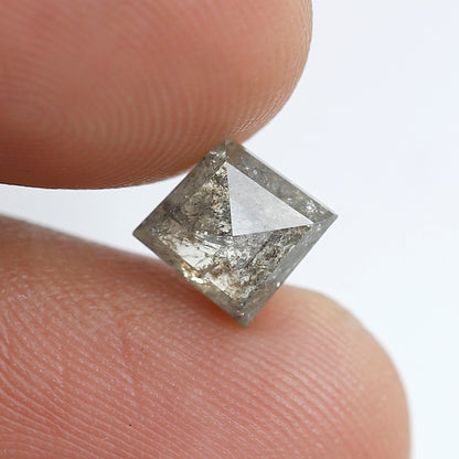 1.54 Ct Kite Shape Salt and Pepper Diamond 8 MM Yellowish Grey Color Natural Loose Diamond