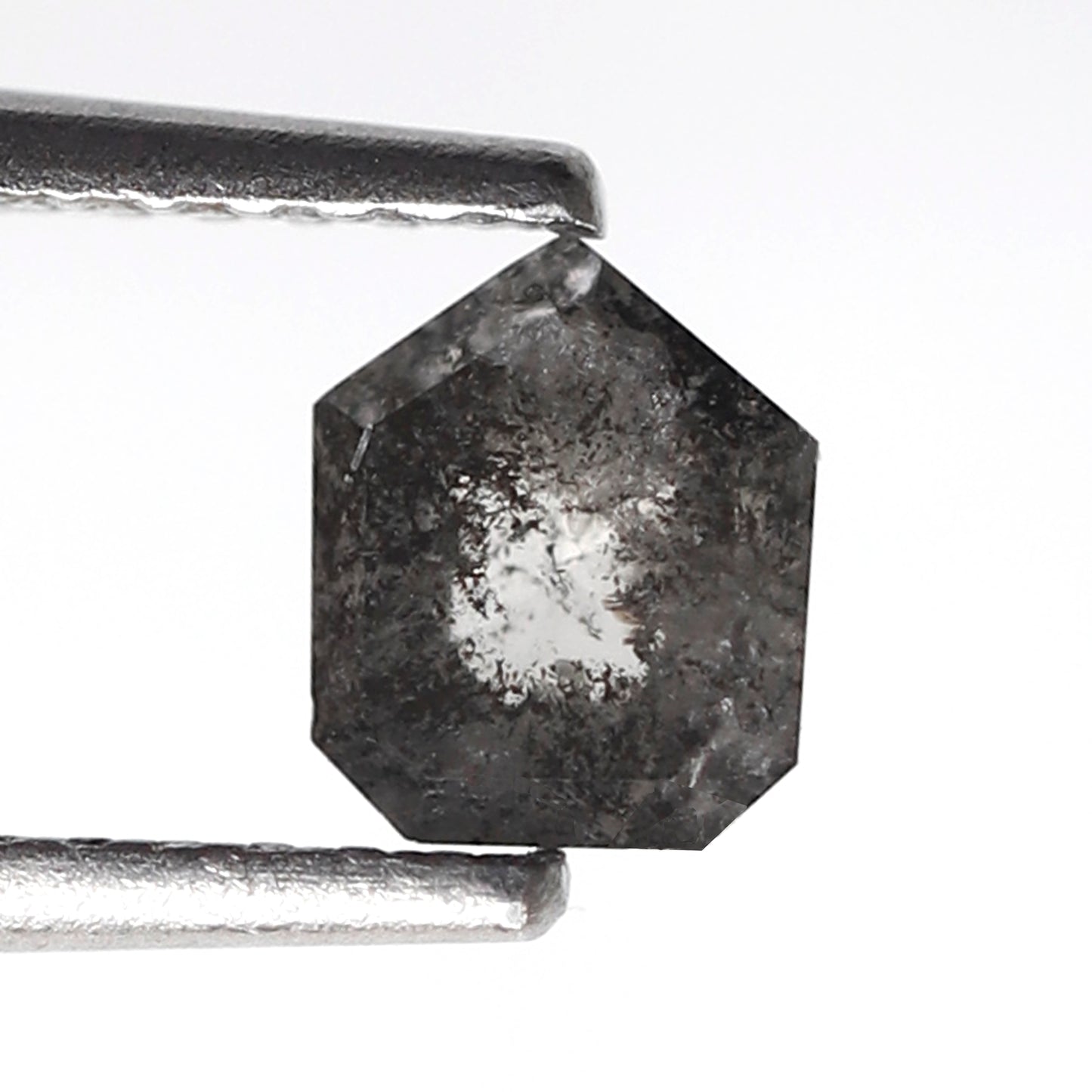 0.67 CT Geometric cut Salt and Pepper Diamond, 5.50 x 4.50 mm Ethically Sourced Natural Loose Diamond