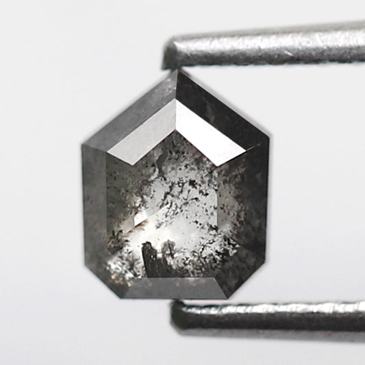 0.67 CT Geometric cut Salt and Pepper Diamond, 5.50 x 4.50 mm Ethically Sourced Natural Loose Diamond