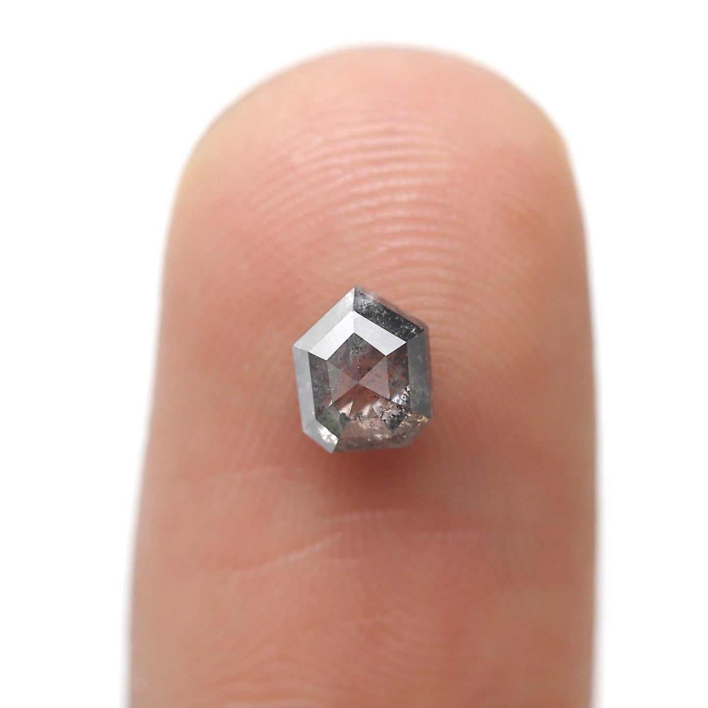 0.67 CT Geometric cut Salt and Pepper Diamond, 5.50 x 4.50 mm Ethically Sourced Natural Loose Diamond