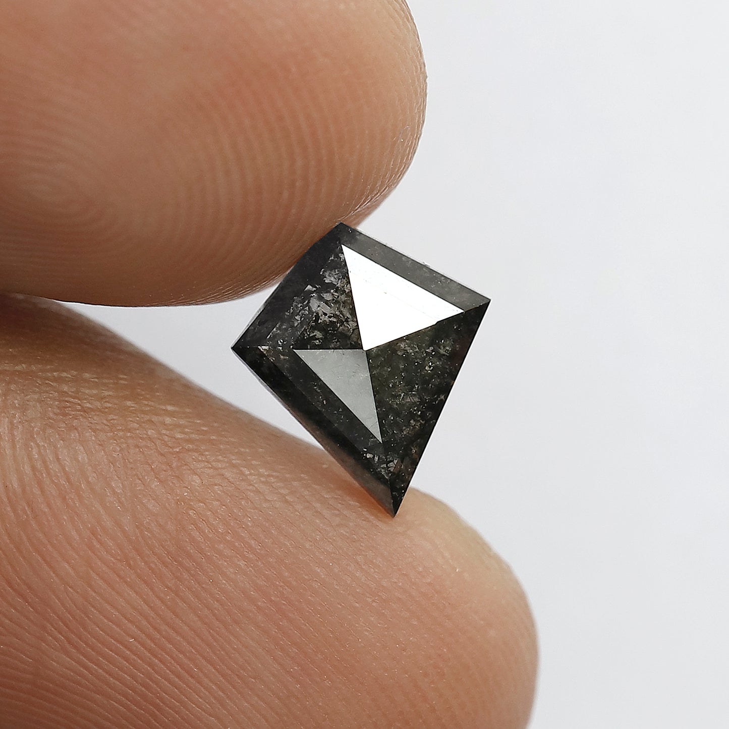 1.26 CT Kite Cut Natural Diamond, Earth Mined Salt and Pepper Loose Diamond for Custom Wedding Ring