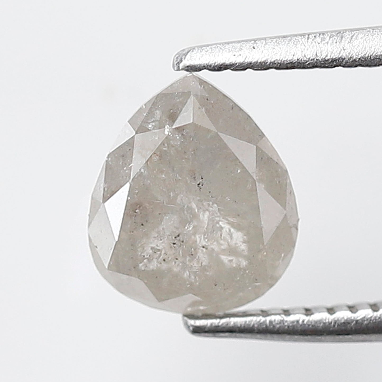 1.41 Ct Pear Shape Salt and Pepper Diamond 7 MM Misty White Color Natural Loose Diamond