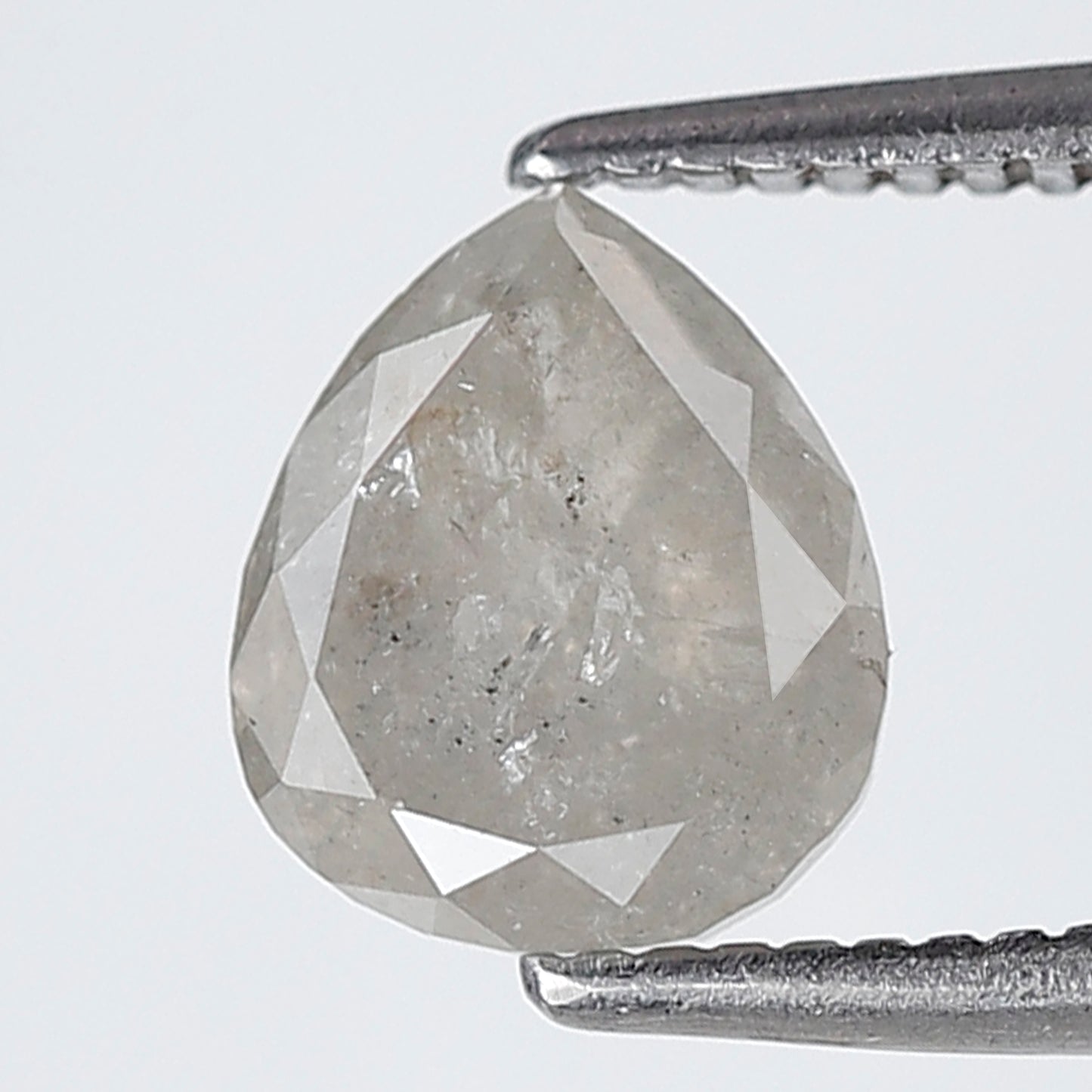 1.41 Ct Pear Shape Salt and Pepper Diamond 7 MM Misty White Color Natural Loose Diamond