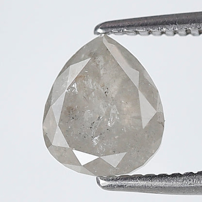 1.41 Ct Pear Shape Salt and Pepper Diamond 7 MM Misty White Color Natural Loose Diamond