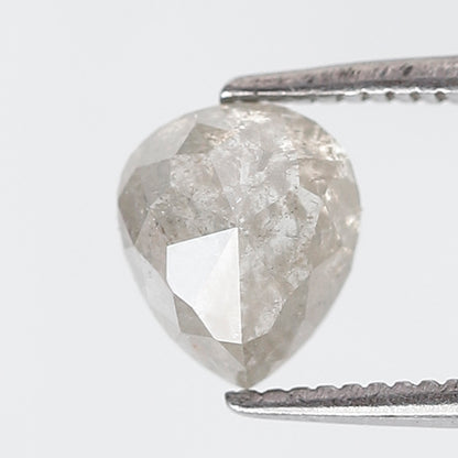 1.41 Ct Pear Shape Salt and Pepper Diamond 7 MM Misty White Color Natural Loose Diamond