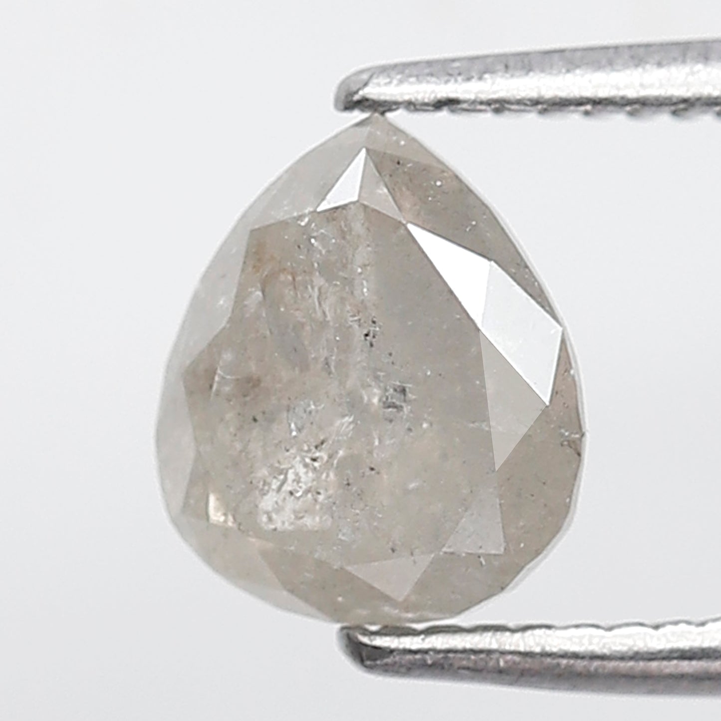 1.41 Ct Pear Shape Salt and Pepper Diamond 7 MM Misty White Color Natural Loose Diamond