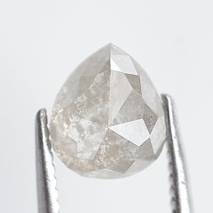 1.41 Ct Pear Shape Salt and Pepper Diamond 7 MM Misty White Color Natural Loose Diamond