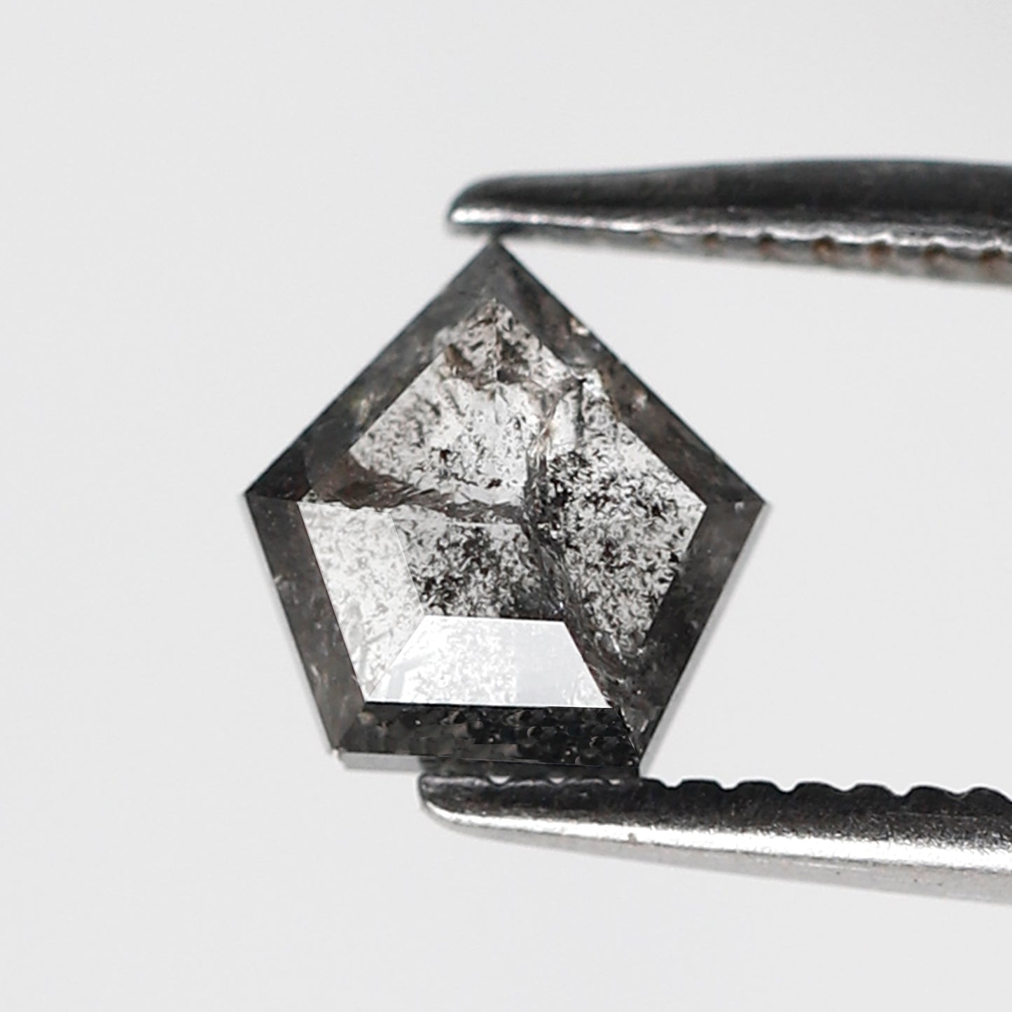 Natural Geometric cut 0.75 CT Loose Earth Mined Diamond, 6.10 x 6.00 mm Gray Black Salt and Pepper Diamond