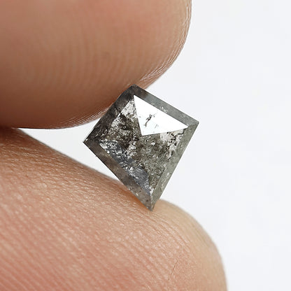 0.78 CT KITE Shape Grey Black color Kite Diamond Natural Loose Diamond 7 mm Kite cut Salt and Pepper Diamond, for making unique design rings