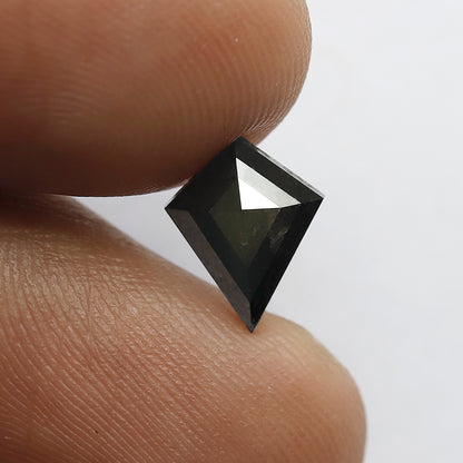 1.16 CT Kite Shape Conflict Free Diamond, Natural Gray Black Loose Salt and Pepper Diamond For Proposal Ring
