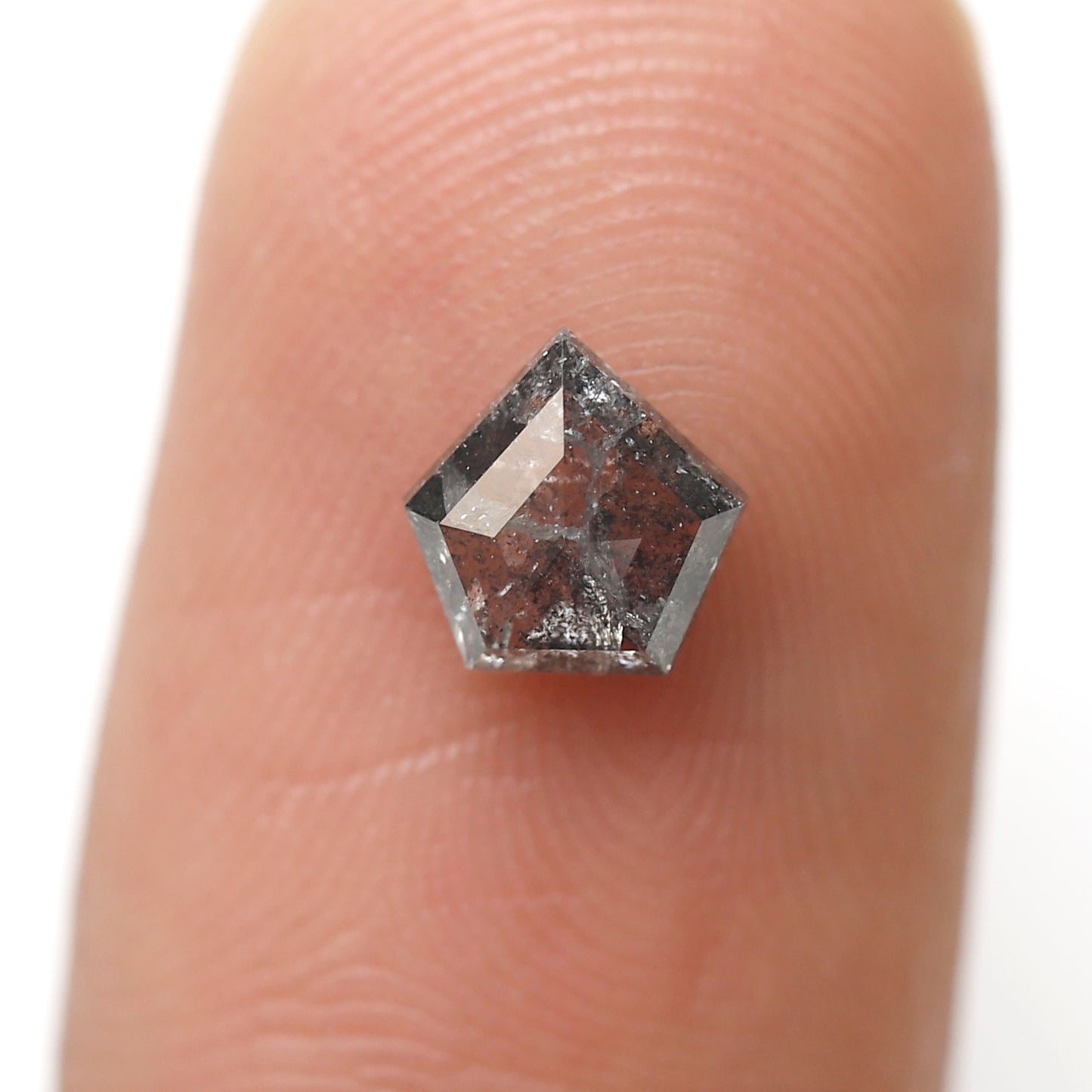 Natural Geometric cut 0.75 CT Loose Earth Mined Diamond, 6.10 x 6.00 mm Gray Black Salt and Pepper Diamond