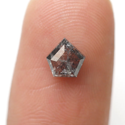 Natural Geometric cut 0.75 CT Loose Earth Mined Diamond, 6.10 x 6.00 mm Gray Black Salt and Pepper Diamond
