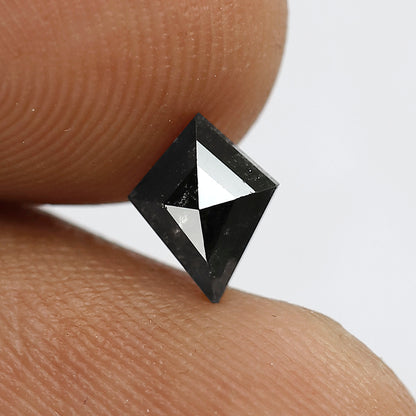 0.67 CT Ethical Kite Shape Diamond, Natural Salt and Pepper Gray Black Loose Diamond for Jewelry