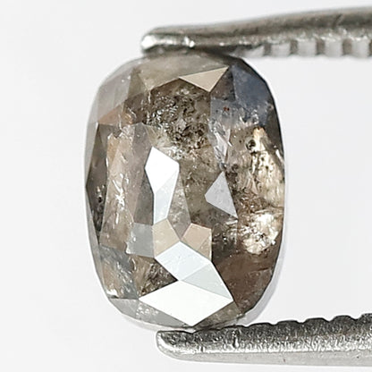 0.93 CT OVAL Shape Natural Loose Diamond,Grey Black Color Diamond,6 mm Oval shape Salt and Pepper Diamond for making custom engagement ring