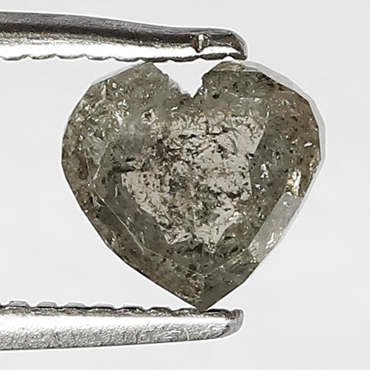 0.80 CT 5 mm Multi Faceted Heart Shape Salt and Pepper Loose Natural polished Back Diamond Charming Grey Color made for Handmade Jewelry