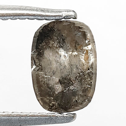 0.93 CT OVAL Shape Natural Loose Diamond,Grey Black Color Diamond,6 mm Oval shape Salt and Pepper Diamond for making custom engagement ring