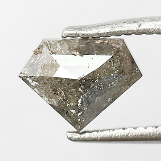 1.09 CT DIAMOND Shape natural loose diamond,grey black color salt and pepper diamond, 5 mm Diamond For Custom Design Prong Setting Ring