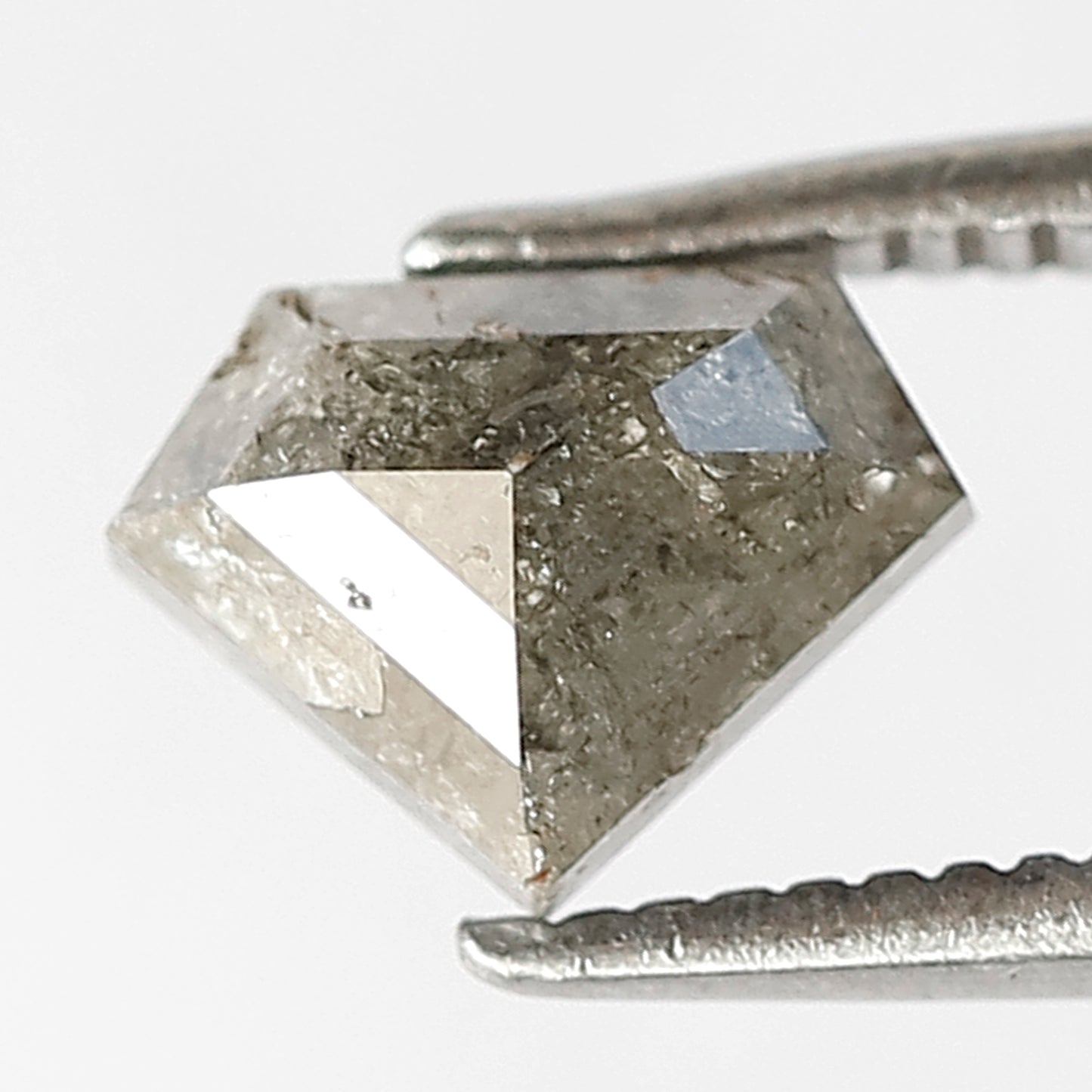 1.09 CT DIAMOND Shape natural loose diamond,grey black color salt and pepper diamond, 5 mm Diamond For Custom Design Prong Setting Ring