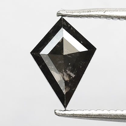 Ethical Kite Shape Loose Diamond 0.91 CT, 9.10 mm Natural Salt and Pepper Diamond for Custom Jewelry