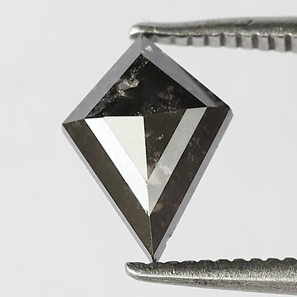Ethical Kite Shape Loose Diamond 0.91 CT, 9.10 mm Natural Salt and Pepper Diamond for Custom Jewelry