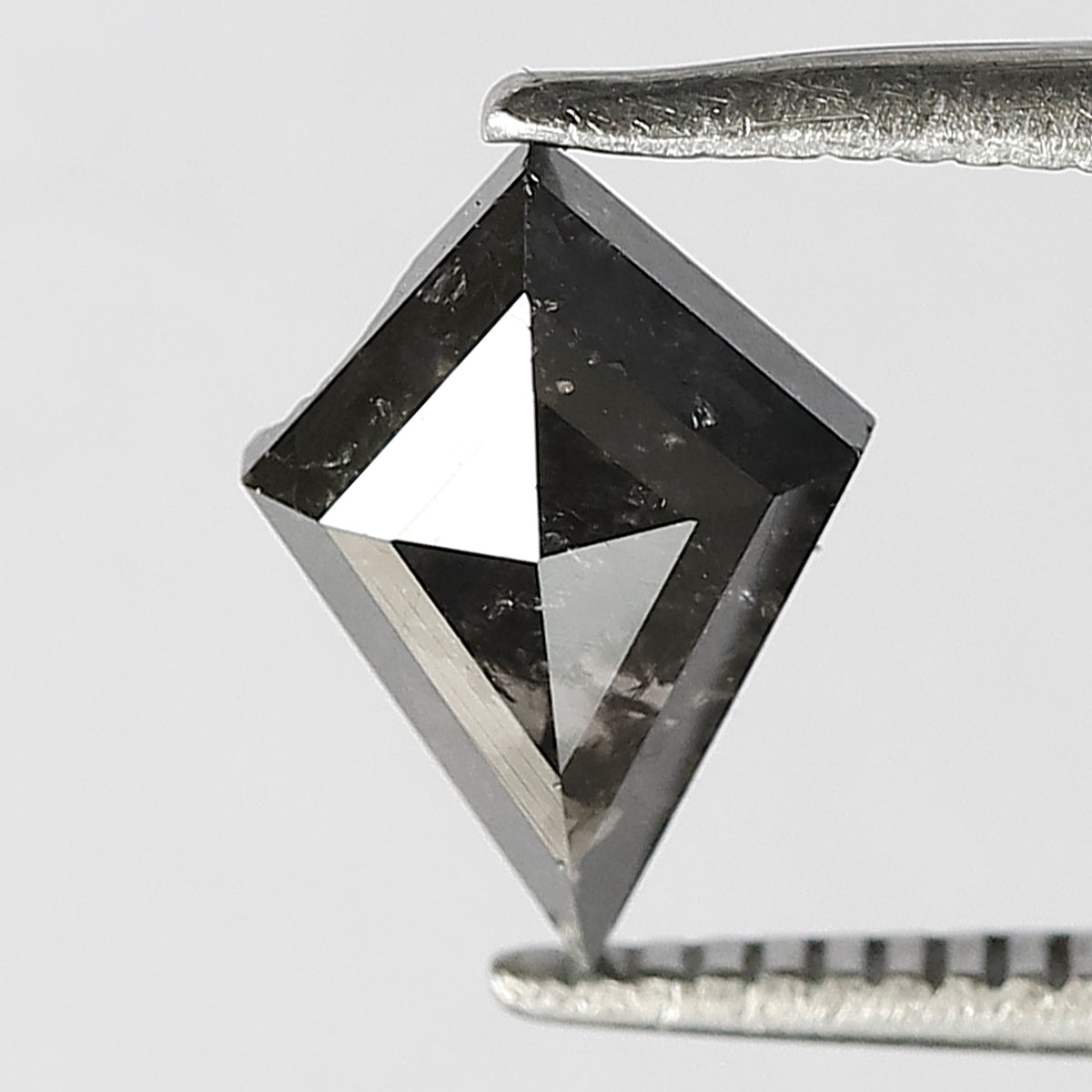 Ethical Kite Shape Loose Diamond 0.91 CT, 9.10 mm Natural Salt and Pepper Diamond for Custom Jewelry