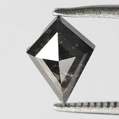 Ethical Kite Shape Loose Diamond 0.91 CT, 9.10 mm Natural Salt and Pepper Diamond for Custom Jewelry