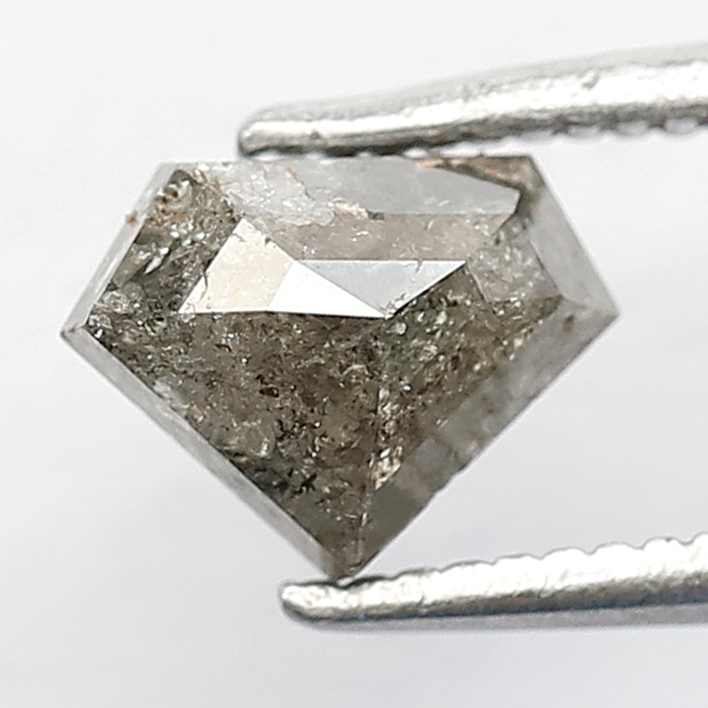 1.09 CT DIAMOND Shape natural loose diamond,grey black color salt and pepper diamond, 5 mm Diamond For Custom Design Prong Setting Ring