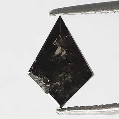 Ethical Kite Shape Loose Diamond 0.91 CT, 9.10 mm Natural Salt and Pepper Diamond for Custom Jewelry