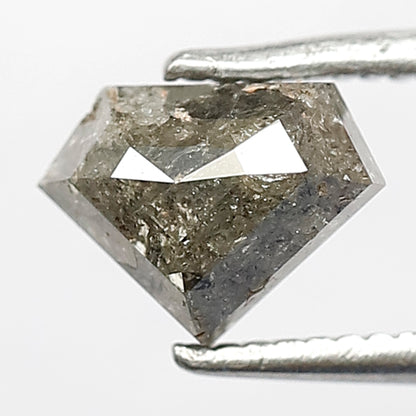1.09 CT DIAMOND Shape natural loose diamond,grey black color salt and pepper diamond, 5 mm Diamond For Custom Design Prong Setting Ring
