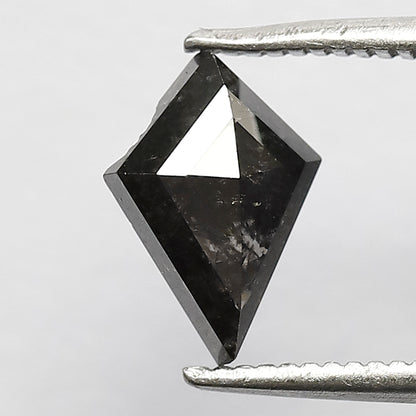 Ethical Kite Shape Loose Diamond 0.91 CT, 9.10 mm Natural Salt and Pepper Diamond for Custom Jewelry