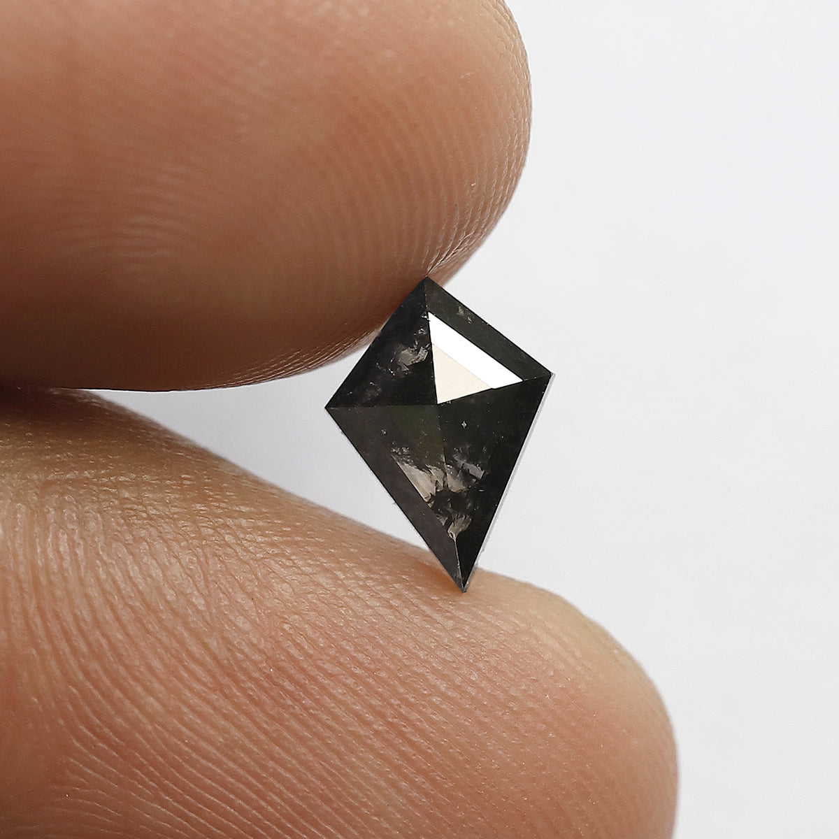 Ethical Kite Shape Loose Diamond 0.91 CT, 9.10 mm Natural Salt and Pepper Diamond for Custom Jewelry